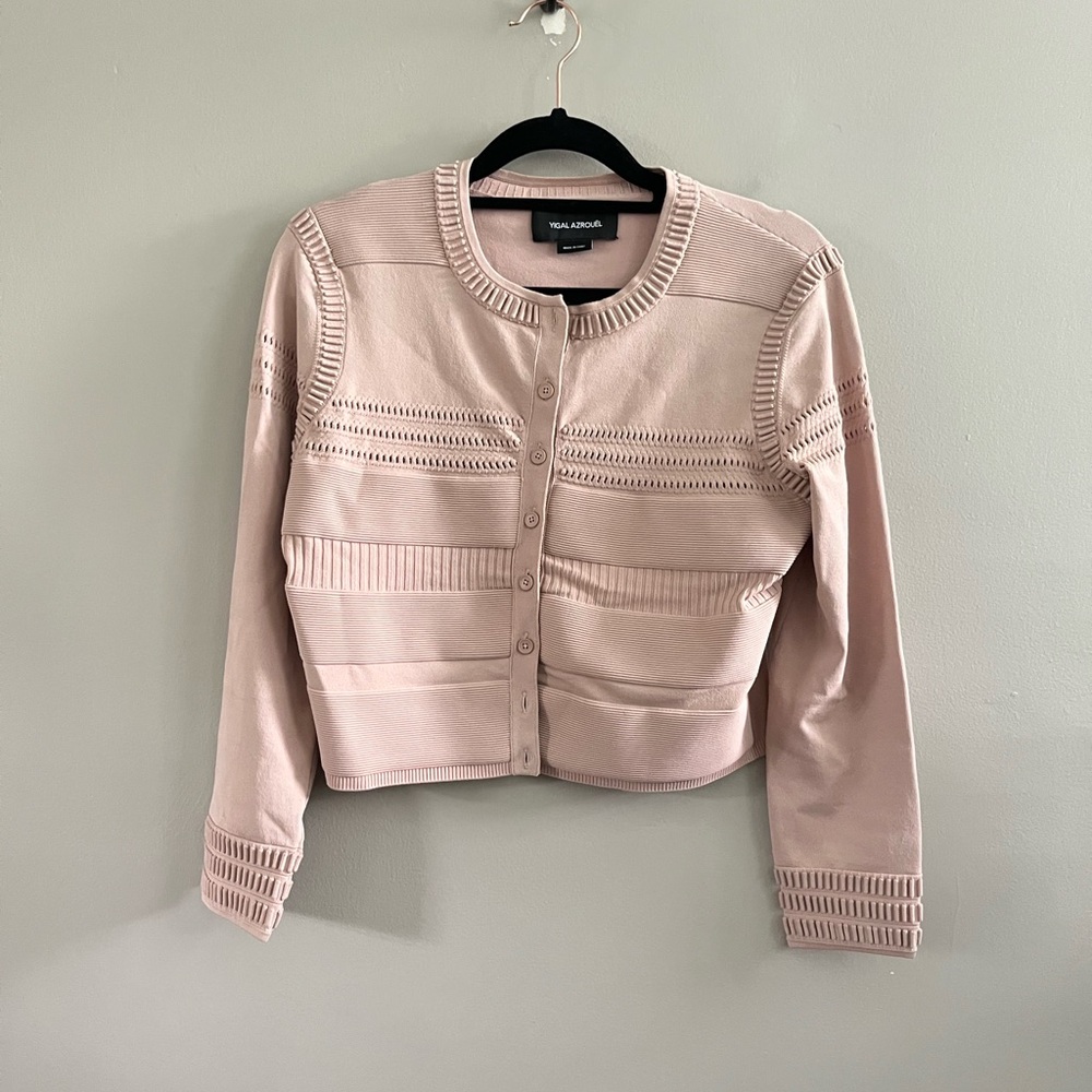 YIGEL AZROUEL Cardigan Tan Nud Color - Crop Medium‎